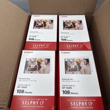 NEW 4 Pack Canon KP-108IN SELPHY CP Color Ink/Paper Set Glossy 4x6 108 Sheets A5 picture