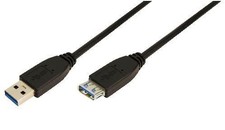 LogiLink CU0042 USB 3.0 Cable USB-A/M to USB-A/F, Black, 2m 2m A - F/M, m, ~E~ picture