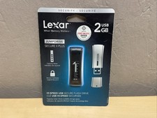 Lexar JumpDrive Secure II Plus 2GB USB Flash Drive Black JDSEP2GBBT, New,sealed picture
