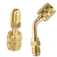 R410A Adapter,5/16'' SAE Female to 1/4'' 1 Straight Adapter + 1 Angled Adapter picture