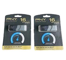 Lot of 2 New Sealed PNY Turbo Cle 3.0 Flash Drive 32GB Total (2 X 16GB) picture