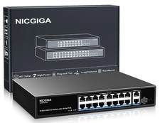 NICGIGA 19 Port Network Power Over Ethernet Switch, VLAN Mode. picture