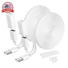 Flat USB Extension Cable White 20FT/6M 2Pack,USB Extender Wire Long Powe picture