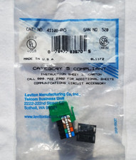 41108-RV5 Leviton Category 5 QuickPort Connector 110 Style, Green - LOT OF 3 picture
