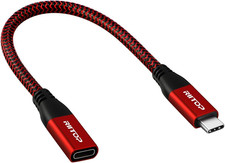 USB C Extension Cable Short, USB-C Male to Female Extender Braided Cord picture