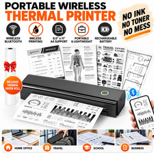 Portable Wireless Bluetooth Thermal Printer Inkless 8.5x11 A4 Travel Printer picture