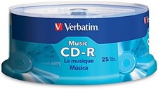 Verbatim Music CD-R 40X 80 Minute 700 MB Blank Recordable Audio Discs 25pk picture