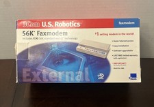 Vintage 1998 3COM US Robotics Model 5686 56K Faxmodem V.90 External - No Tested picture
