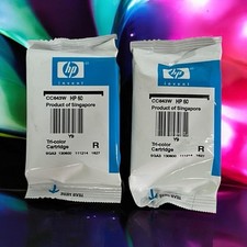 2 Authentic Original HP 60 Ink Cartridge - Tri-Color NEW picture