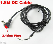 10pcs 1.8M Right Angle 5.5x2.1mm DC Power Plug Connector Cord Cable w/Lock Ring picture