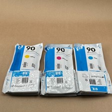 Genuine HP 90 Printhead & Cleaner 3-Color Set C5055A C5056A C5057A Sealed picture
