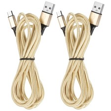 MECCANIXITY 2 Pcs Controller Charger Cable, 6Ft USB A to Micro 6Ft, Gold picture