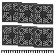 6Pcs 70mm Fan Filter Grill Plastic Ventilation Grill Cover with Screws, Black picture