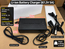 Li-ion Battery Charger 67.2V 5A Lithium Charger w/ Multiple Adapter Cables picture