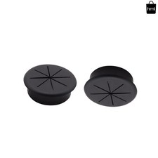 2PCS 2-Inch Black Desk Cable Grommets for Elegant Wire Management - ABS Durable picture