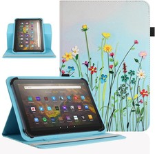 Universal 11 12 Inch Android Tablet Case,360 Degree Rotatable Flower Grass 08 picture