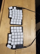 Custom Ergo Split Mechanical Keyboard Hotswap Lowprofile Blue Switches Blank Cap picture