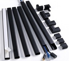 95in Wall Cord Cover Kit with Complete Accessories, Black Cord Hider picture
