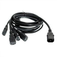 UPS PDU Computer PC Power Splitter Cord C14 to 4 x C13 10A 250V Extension Cab... picture