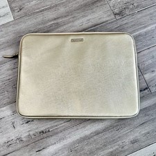 Kate Spade New York Genuine Leather Padded Laptop Sleeve Case Gold 13
