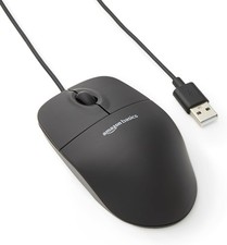 Amazon Basics 3-Button USB Wired Mouse with Scrolling - Black picture