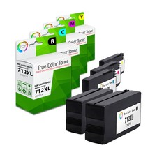 5Pk TCT Premium 712XL B C M Y Hi-Yield Compatible for HP DesignJet T650 T630 Ink picture