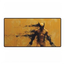 Wolverine Disintegrating Yellow And Black Suit Claws Out Mouse Pad Desk Mats picture