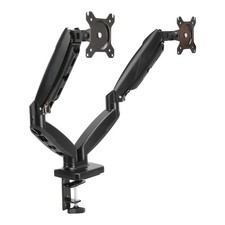 Amazon Basics Gas Spring Dual Monitor Arm Desk Mount, Adjustable Dual, Black picture