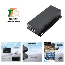 Compact 90W Gigabit PoE Injector with Integrated Power Supply - Effortless Setup picture