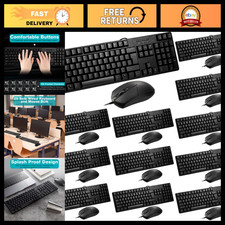 6 Pcs USB Wired Keyboard & Mouse Set - Full Size Keyboards & Mice for PC/Laptop picture