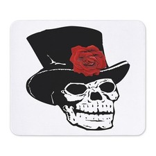CafePress Skull With Red Rose Mousepad  (188215800) picture
