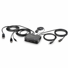 StarTech 2-Port Hybrid USB-C DisplayPort Cable KVM Switch, 4K 60Hz, Compact KVM picture