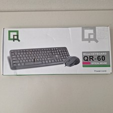 QR Computers Wired Keyboard & Optical Mouse Set QR-60 NEW, Open Box  picture