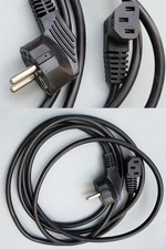 KNTK 7' EU Power Cord IEC-60320 C13 to 90° Right Angled CEE 7/7 SCHUKO 18AWG picture