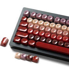 PBT Keycaps, Glossy Red Lipstick Jelly Keycaps MOA Profile, 128 Keys  picture