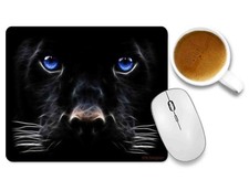 Black Panther Cat with Blue Eyes Mouse pad Non-Slip Rubber Base Gaming Mousepad picture