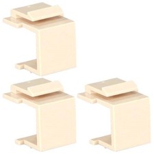 3x Snap-in Keystone Blank Insert Wall Plate Plastic Module Network LAN Ivory picture