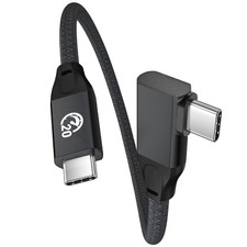 USB C Right Angle Cable 100W 0.5ft, 6 inch 4K Video USB C 3.2 Gen2x2 20Gbps Da picture