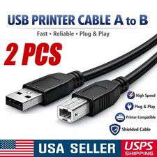 2pcs NEW USB 2.0 A TO B High Speed Printer Scanner Premium Cable Cord 1.5m picture