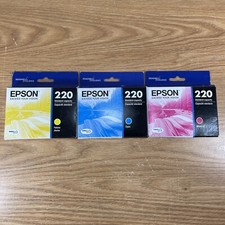 Epson Cyan, Yellow & Magenta Standard Capacity Cartridge Ink 220 Durabrite OEM picture