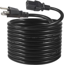 12Ft Computer Monitor Replacement Power Cord -Black Long Standard Pc Replace Ac  picture