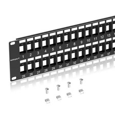 48 Port Blank Keystone Patch Panel with Snap-in Design, Cat6 Network 48 picture