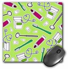 3dRose Cute Dentist Dental Hygienist Print Green MousePad picture