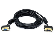 Monoprice Ultra Slim SVGA Monitor Cable M/F Ferrites 15ft 6372 A04 picture