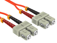 5m OM1 SC to SC UPC Duplex Corning Fiber Optic Cable MultiMode 62.5/125 OFNR ... picture