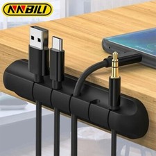 Multi ​USB Cable Organizer Cord Management Charger Desktop Clip Wire Holder US picture