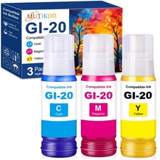 GI 20 Ink Refill Bottles Color Compatible Replacement for Canon GI-20 Color I... picture