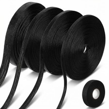 Expandable Braided Cable Sleeve Wire Loom, 132 ft PET Mesh Split Sheathing Wr... picture