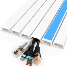 87in Cord Hider Kit Paintable Cable Raceway for Wall Mount TV Wire Covers 6 Pcs picture