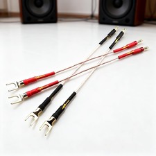 4pcs 20cm Audio Speaker Bridge Jumper Cable OCC Bridge Cable Spade Banana Plug picture